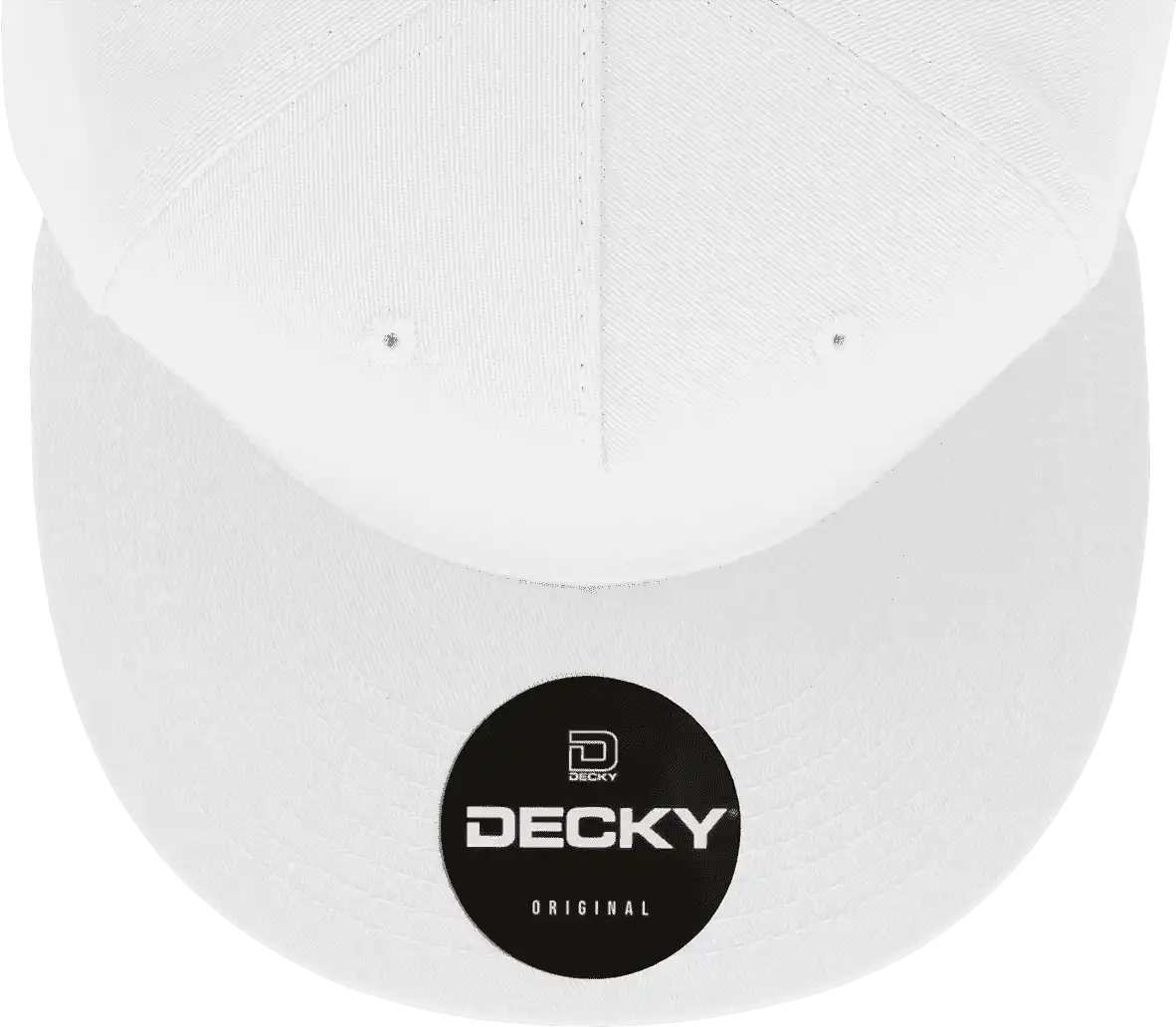 Decky 1064 5 Panel Cotton Flat Bill Snapback Cap - White - one Size Fits Most