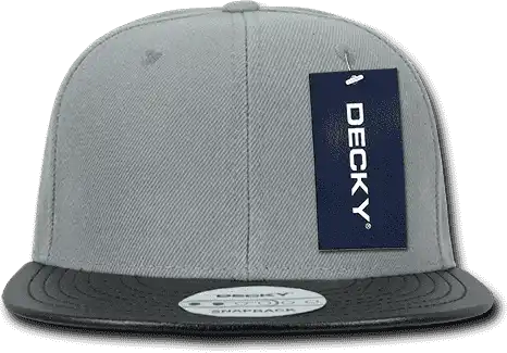 Decky 1071 Acrylic/vinyl Snapback Cap - Gray Black - one Size Fits Most