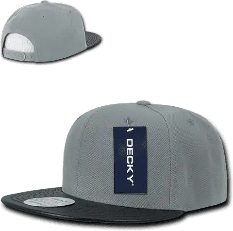 Decky 1071 Acrylic/vinyl Snapback Cap - Gray Black - one Size Fits Most