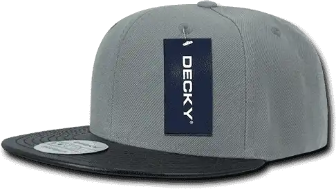 Decky 1071 Acrylic/vinyl Snapback Cap - Gray Black - one Size Fits Most