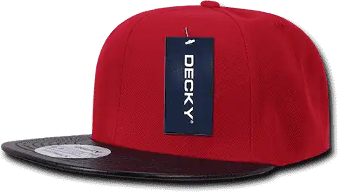 Decky 1071 Acrylic/vinyl Snapback Cap Red Black / one Size Fits Most