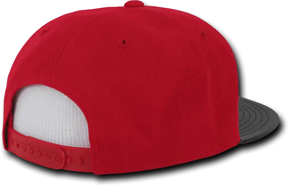 Decky 1071 Acrylic/vinyl Snapback Cap Red Black / one Size Fits Most