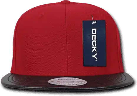 Decky 1071 Acrylic/vinyl Snapback Cap Red Black / one Size Fits Most