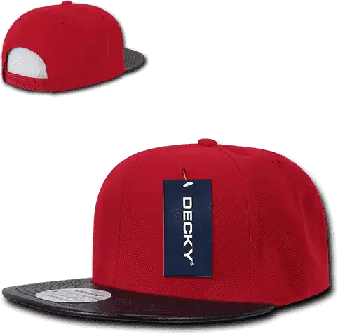 Decky 1071 Acrylic/vinyl Snapback Cap Red Black / one Size Fits Most