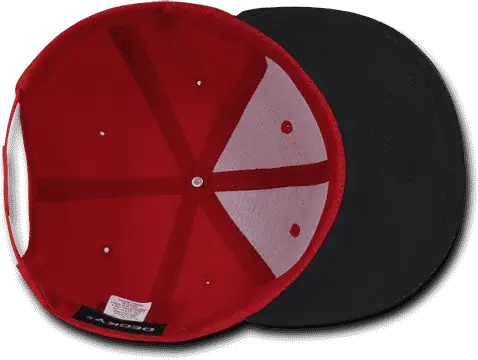 Decky 1071 Acrylic/vinyl Snapback Cap - Red Black - one Size Fits Most