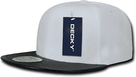 Decky 1071 Acrylic/vinyl Snapback Cap - White Black - one Size Fits Most