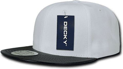 Decky 1071 Acrylic/vinyl Snapback Cap - White Black - one Size Fits Most