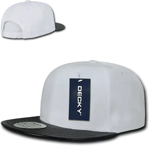 Decky 1071 Acrylic/vinyl Snapback Cap - White Black - one Size Fits Most