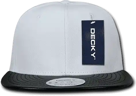 Decky 1071 Acrylic/vinyl Snapback Cap - White Black - one Size Fits Most