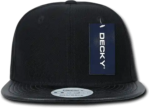 Decky 1071 Vinyl Brim Snapback Cap Black / one Size Fits Most