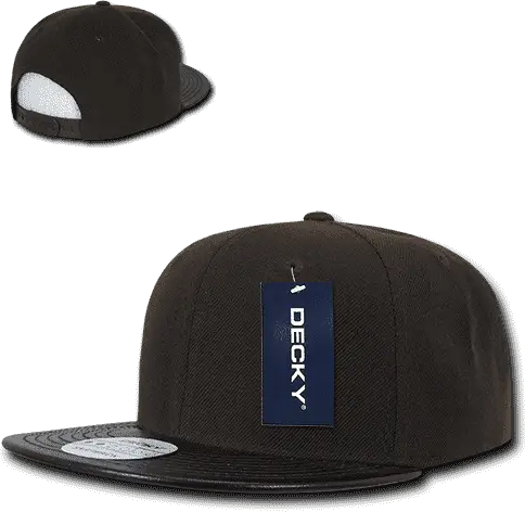 Decky 1071 Vinyl Brim Snapback Cap - Brown Black