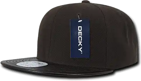 Decky 1071 Vinyl Brim Snapback Cap - Brown Black - one Size Fits Most