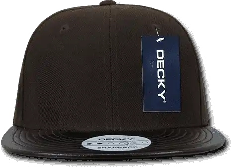 Decky 1071 Vinyl Brim Snapback Cap - Brown Black - one Size Fits Most