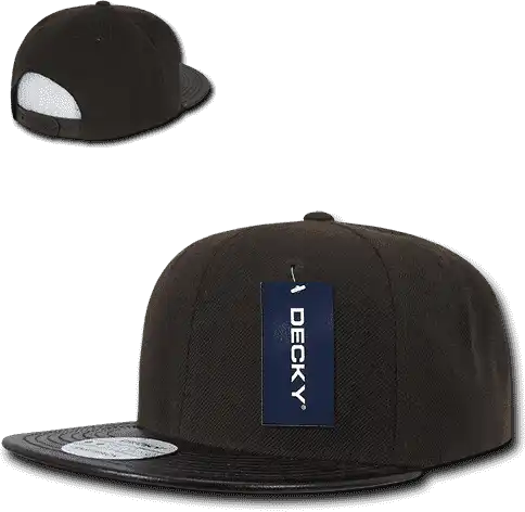 Decky 1071 Vinyl Brim Snapback Cap - Brown Black - one Size Fits Most