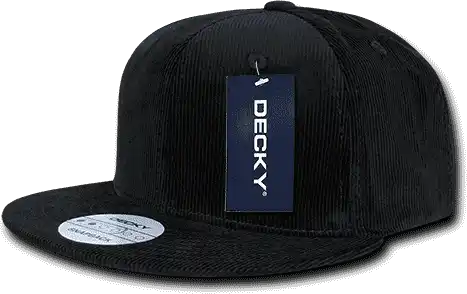 Decky 1076 Corduroy Snapback Cap Black / one Size Fits Most