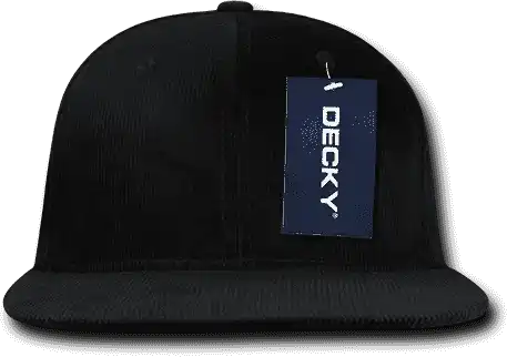 Decky 1076 Corduroy Snapback Cap Black / one Size Fits Most