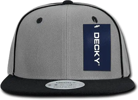 Decky 1078 Piped Crown Snapback Cap - Black