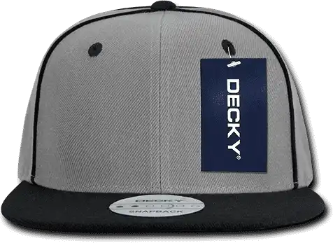 Decky 1078 Piped Crown Snapback Cap Black / one Size Fits Most