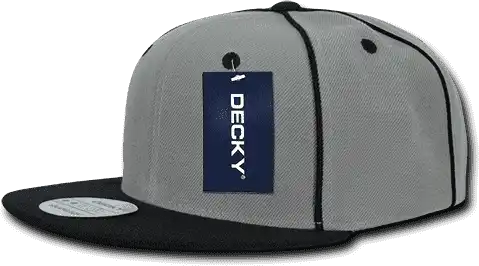 Decky 1078 Piped Crown Snapback Cap Black / one Size Fits Most