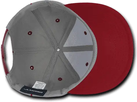 Decky 1078 Piped Crown Snapback Cap - Cardinal