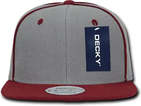 Decky 1078 Piped Crown Snapback Cap - Cardinal - one Size Fits Most