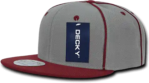 Decky 1078 Piped Crown Snapback Cap - Cardinal - one Size Fits Most