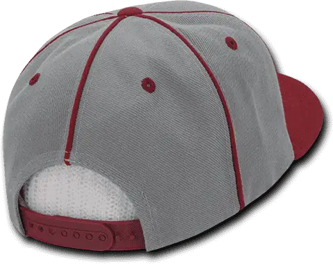 Decky 1078 Piped Crown Snapback Cap - Cardinal - one Size Fits Most
