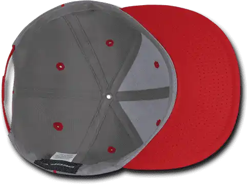 Decky 1078 Piped Crown Snapback Cap - Red - one Size Fits Most