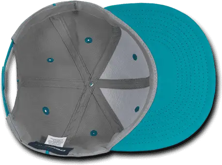 Decky 1078 Piped Crown Snapback Cap - Teal