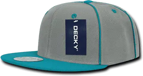 Decky 1078 Piped Crown Snapback Cap - Teal - one Size Fits Most