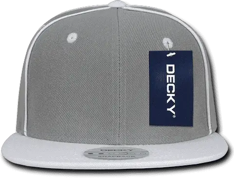 Decky 1078 Piped Crown Snapback Cap - White