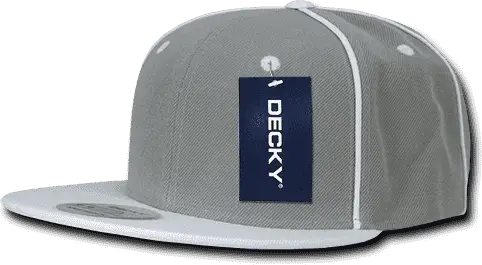 Decky 1078 Piped Crown Snapback Cap - White