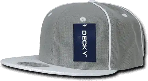 Decky 1078 Piped Crown Snapback Cap - White - one Size Fits Most