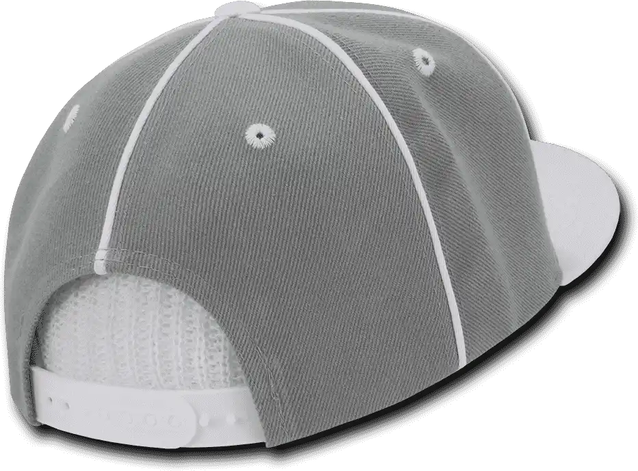 Decky 1078 Piped Crown Snapback Cap - White - one Size Fits Most