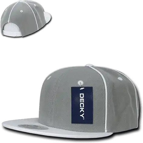 Decky 1078 Piped Crown Snapback Cap - White - one Size Fits Most