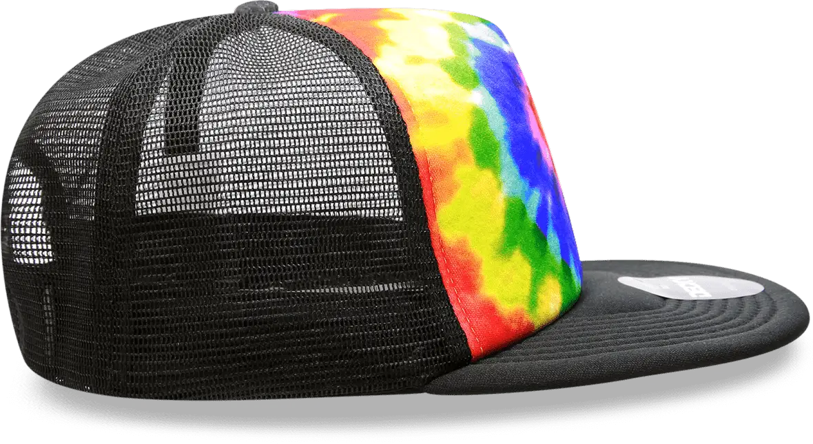 Decky 1079 Tie Dye Print Trucker Cap - Rainbow