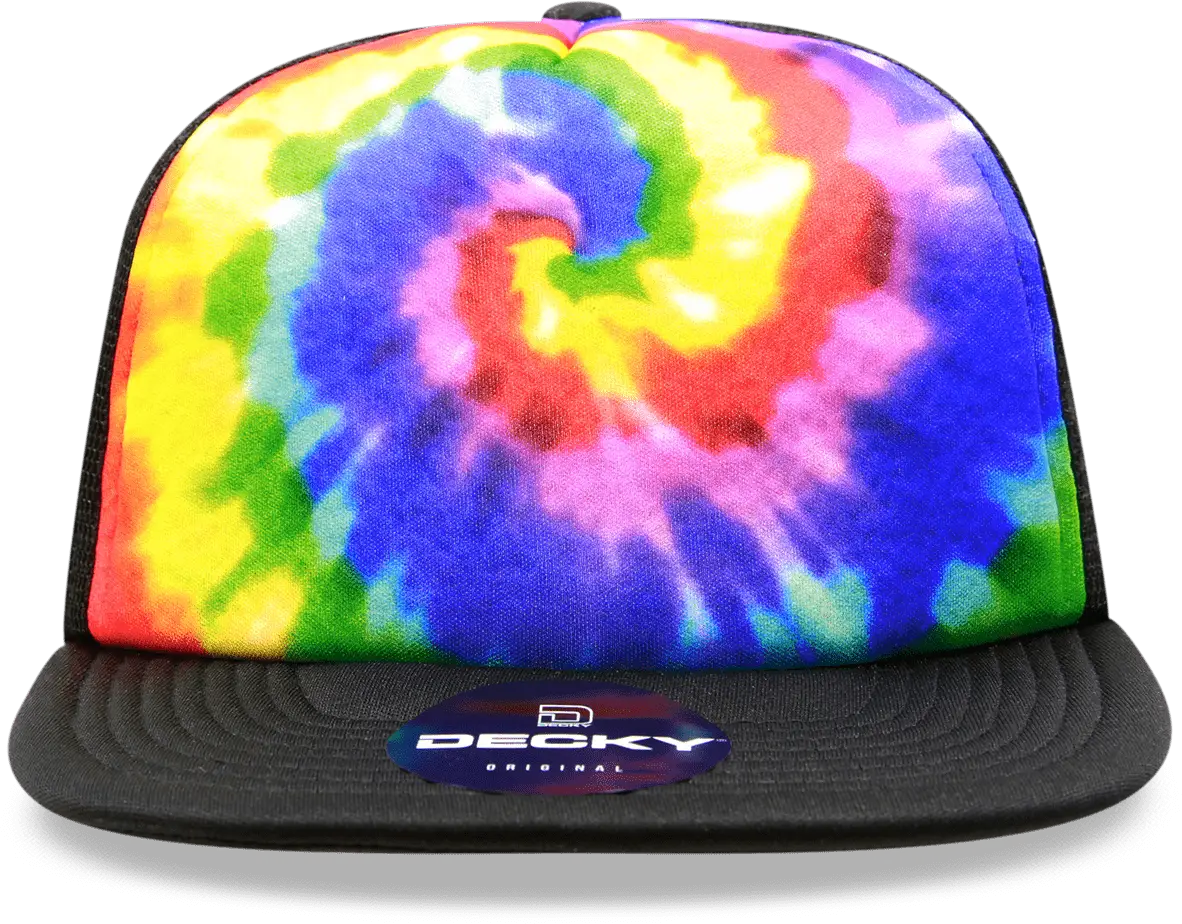 Decky 1079 Tie Dye Print Trucker Cap - Rainbow