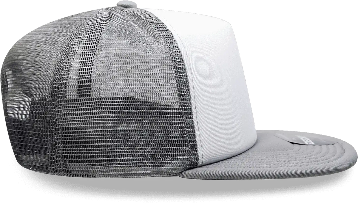 Decky 1080 Heavy Duty Foam Trucker Cap - White Gray - one Size Fits Most