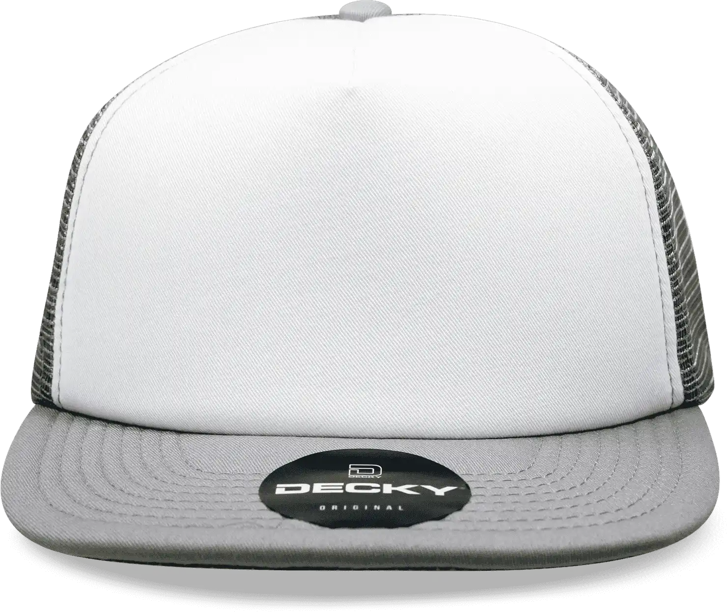 Decky 1080 Heavy Duty Foam Trucker Cap - White Gray - one Size Fits Most