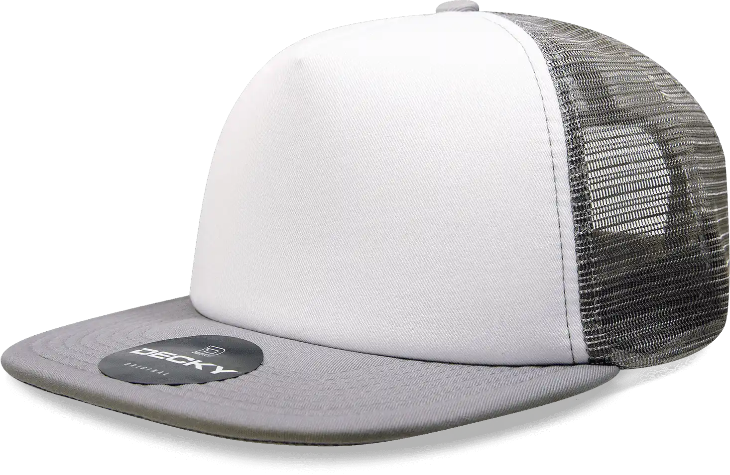 Decky 1080 Heavy Duty Foam Trucker Cap - White Gray - one Size Fits Most