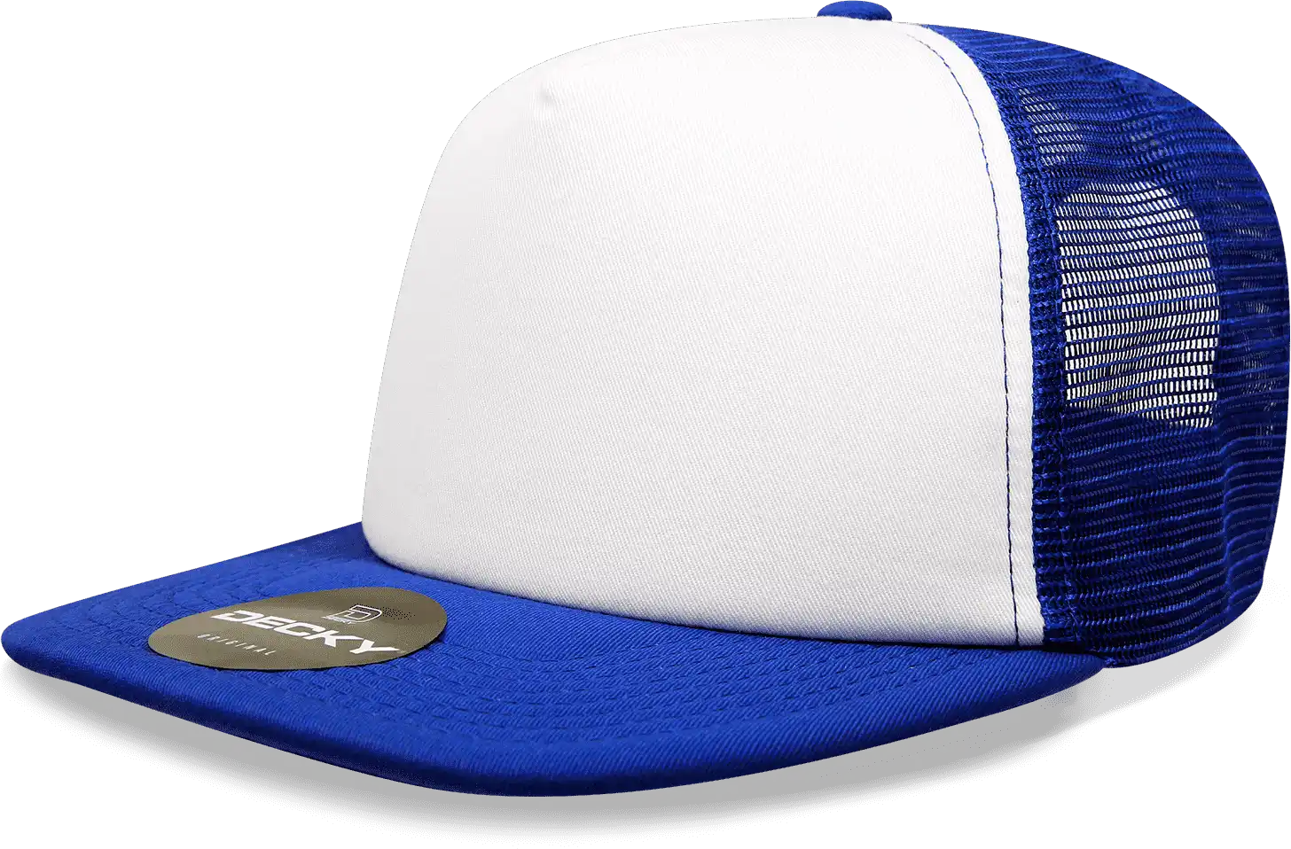 Decky 1080 Heavy Duty Foam Trucker Cap - White Royal - one Size Fits Most