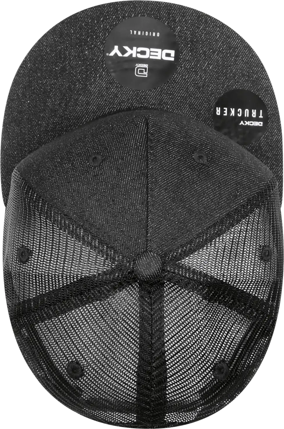 Decky 1082 5 Panel Denim Trucker Hat Black / one Size Fits Most