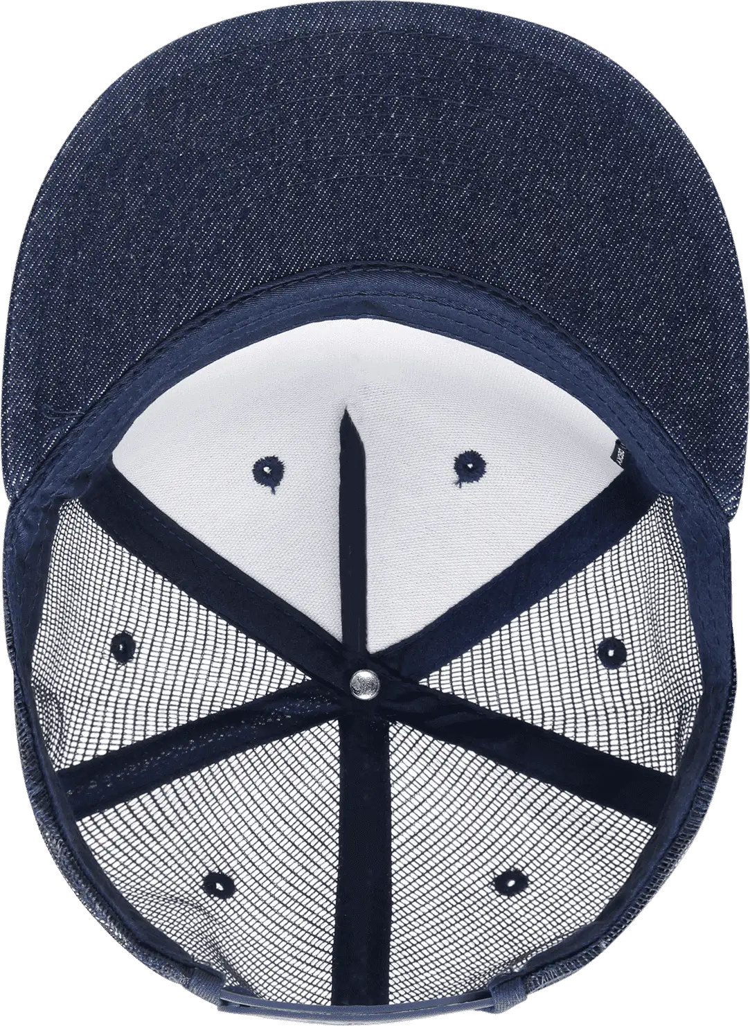 Decky 1082 5 Panel Denim Trucker Hat - Navy