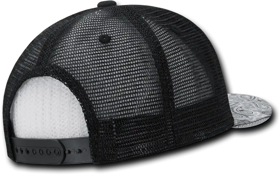 Decky 1083 Bandanna Trucker Cap - Black Gray - one Size Fits Most