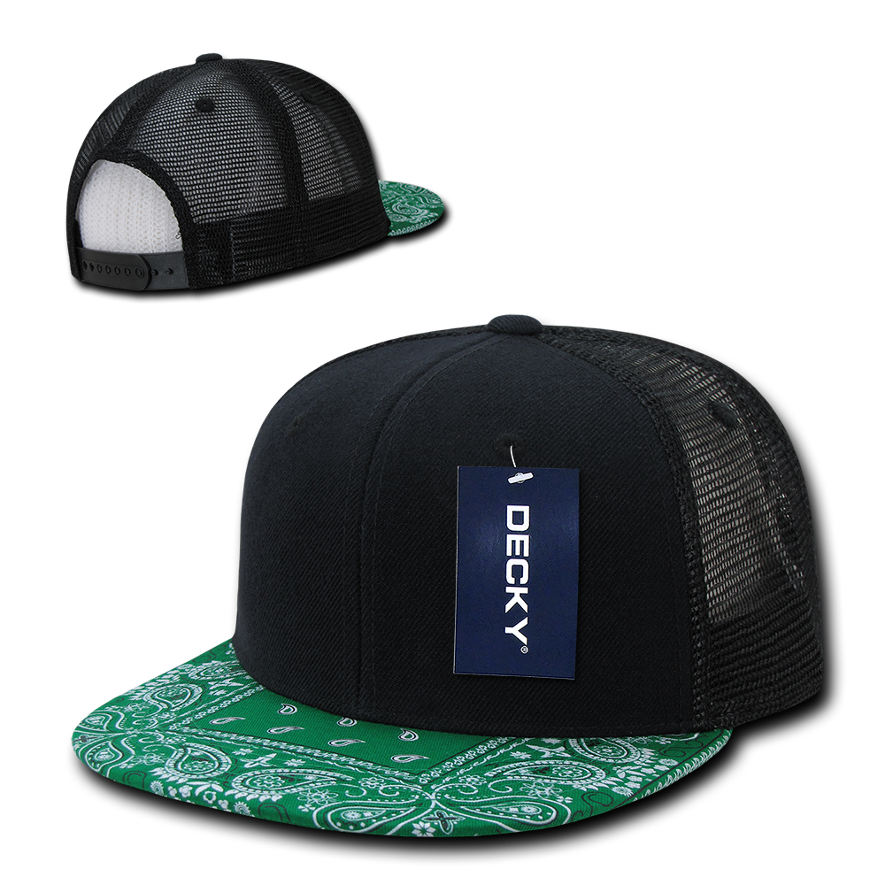 Decky 1083 Bandanna Trucker Cap - Black Kelly