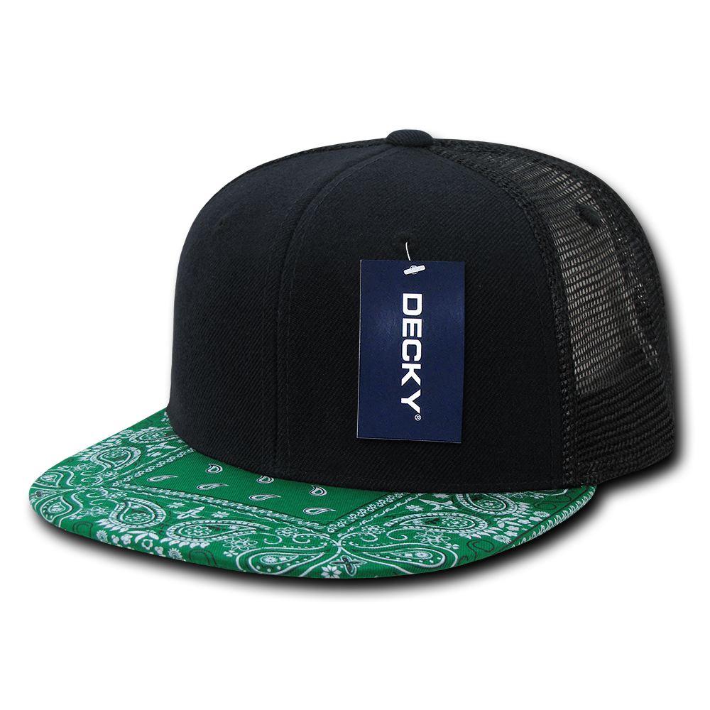 Decky 1083 Bandanna Trucker Cap - Black Kelly