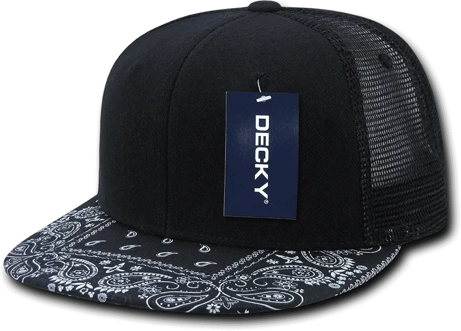 Decky 1083 Bandanna Trucker Cap - Black Navy