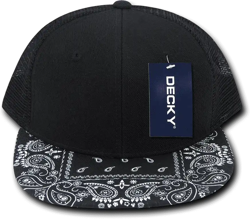 Decky 1083 Bandanna Trucker Cap - Black Navy - one Size Fits Most
