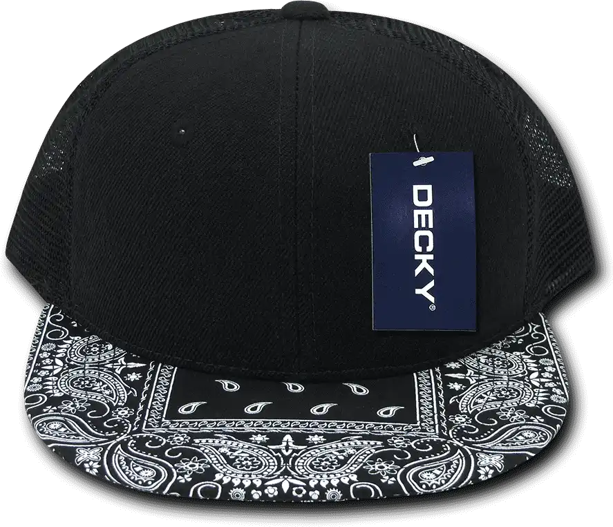 Decky 1083 Bandanna Trucker Cap - Black - one Size Fits Most