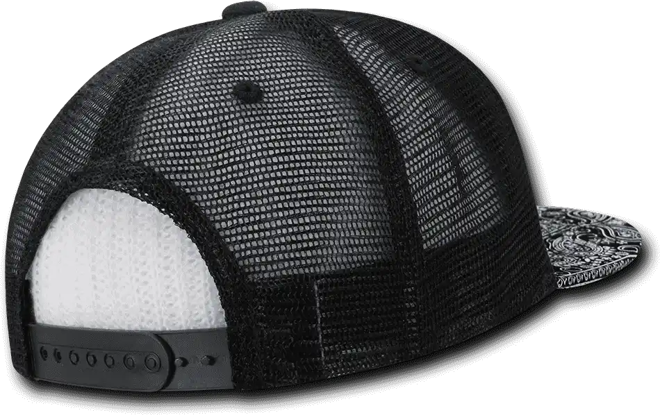Decky 1083 Bandanna Trucker Cap - Black - one Size Fits Most